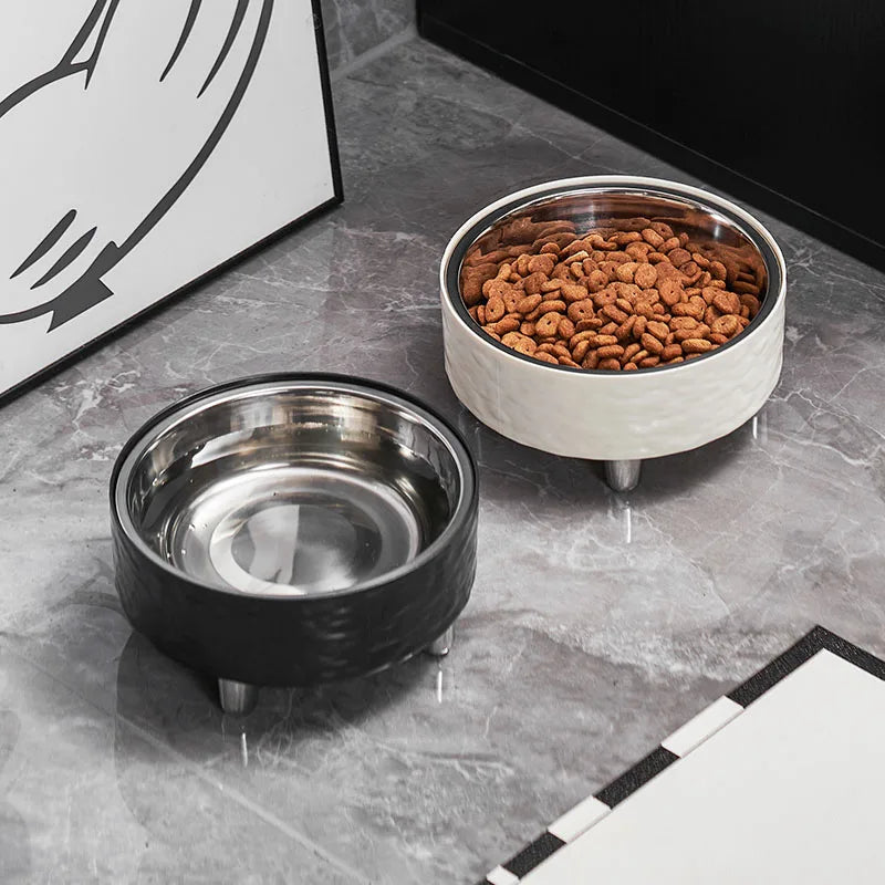 Elevated Stainless Steel Dog Bowl – Modern Raised Pet Food & Water Bowl