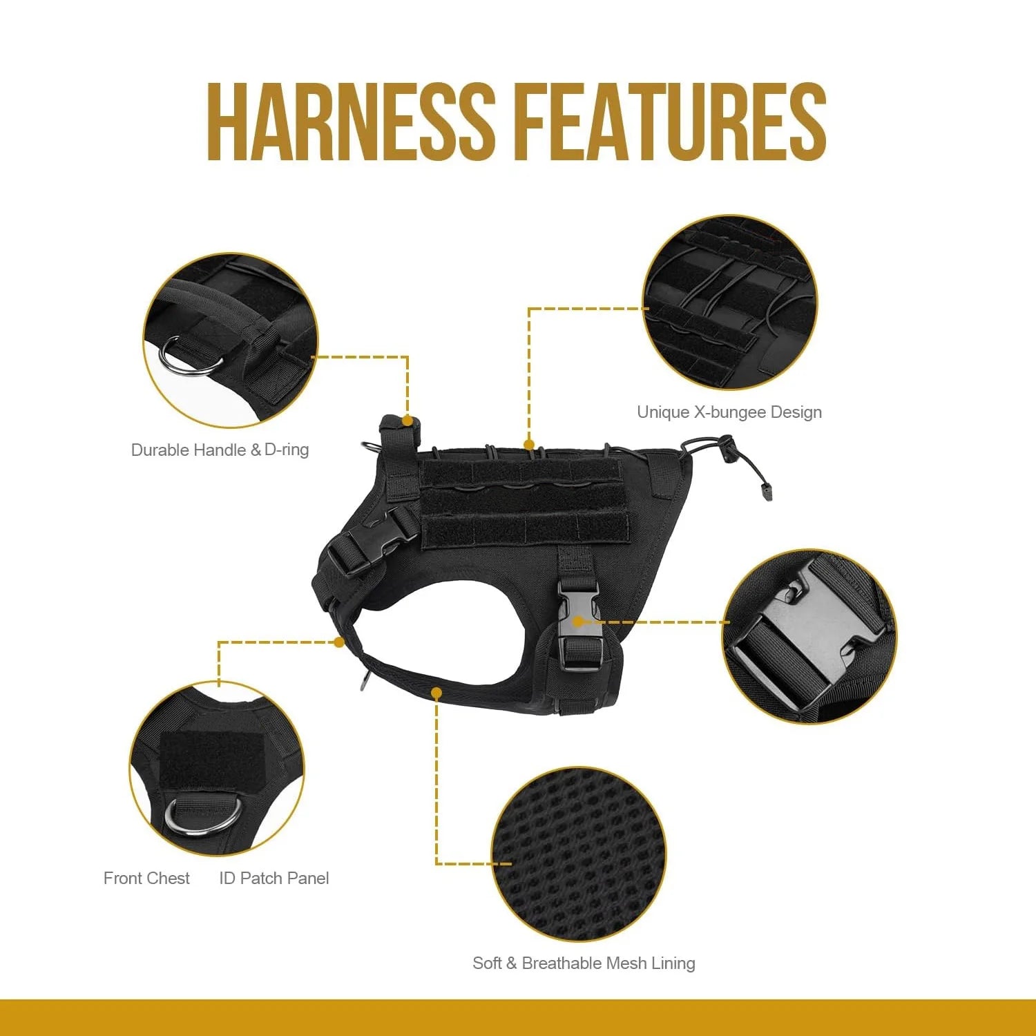 Tactical No-Pull Dog Harness with Control Handle