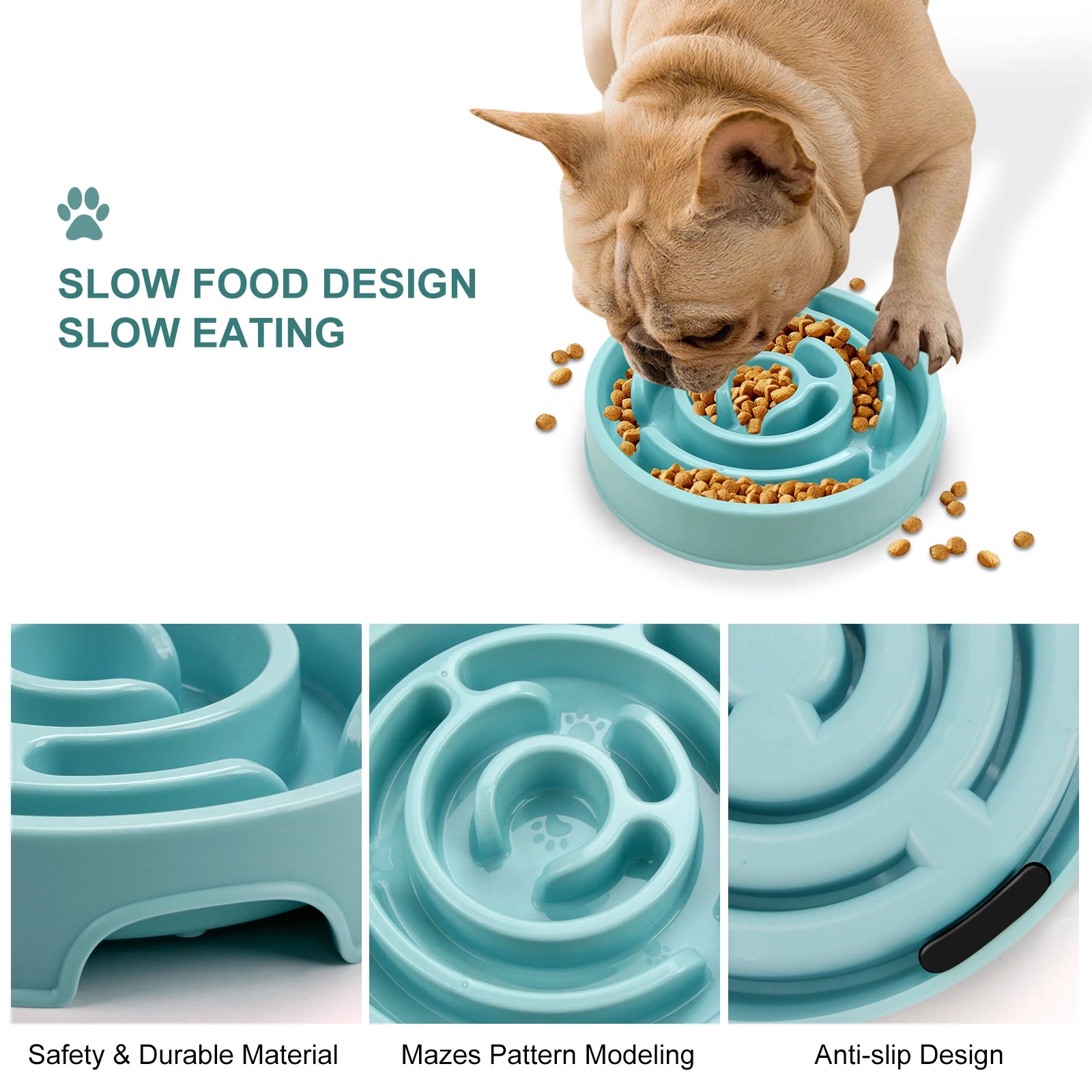 Slow Feeder Pet Bowl – Anti-Choking Non-Slip Dog Feeding Dish