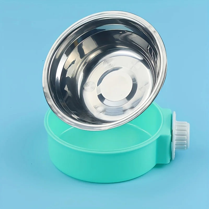 Clip-On Stainless Steel Pet Bowl – Hanging Food & Water Bowl for Dogs & Cats