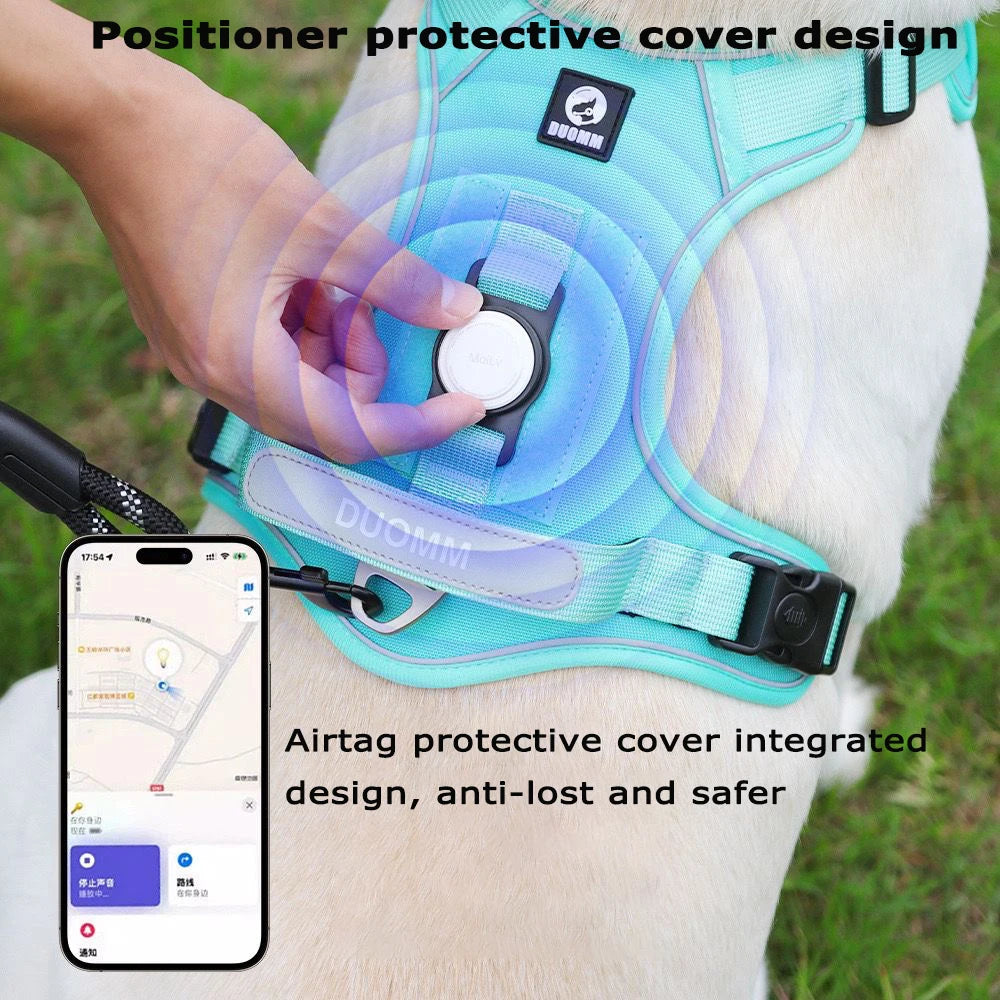 Tactical Dog Harness with Airtag Holder & Control Handle