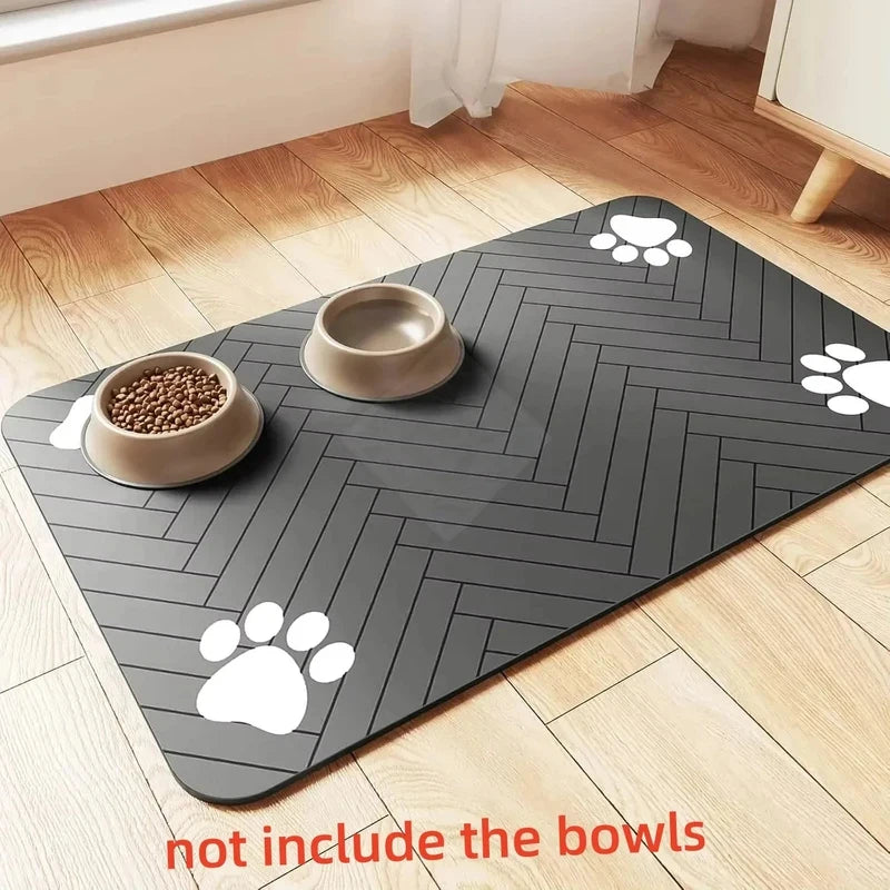 Absorbent Waterproof Pet Feeding Mat – Non-Slip Food & Water Bowl Mat for Dogs & Cats