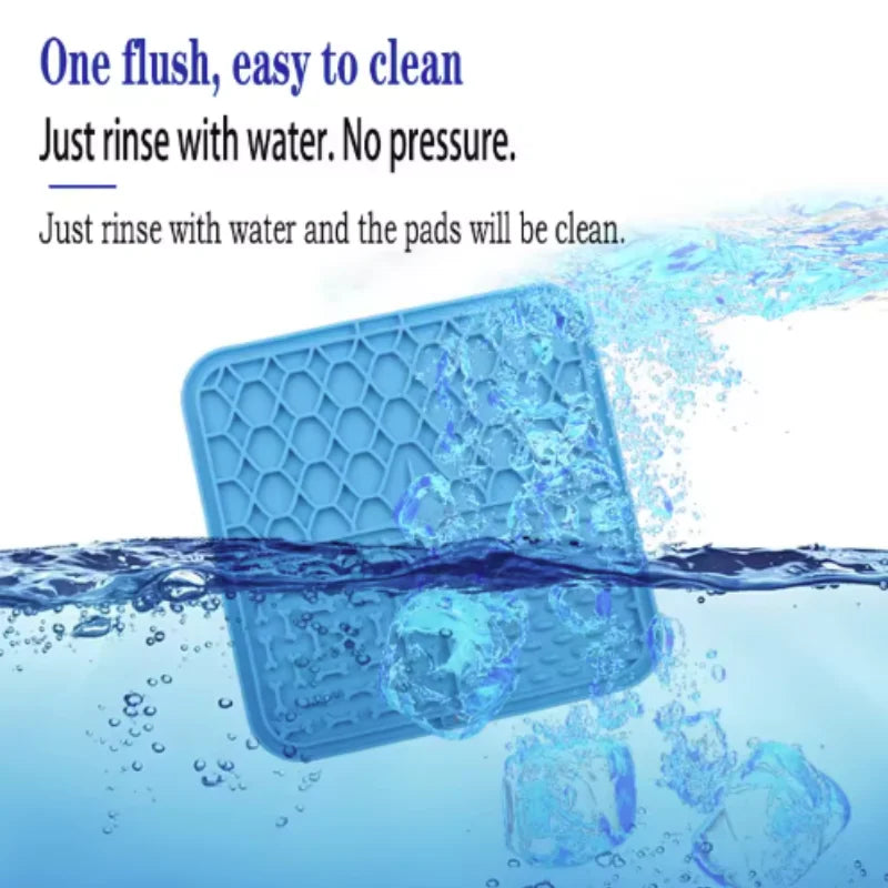 Silicone Lick Mat for Dogs & Cats – Slow Feeding Suction Cup Mat for Bathing & Anxiety Relief