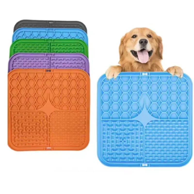 Silicone Lick Mat for Dogs & Cats – Slow Feeding Suction Cup Mat for Bathing & Anxiety Relief