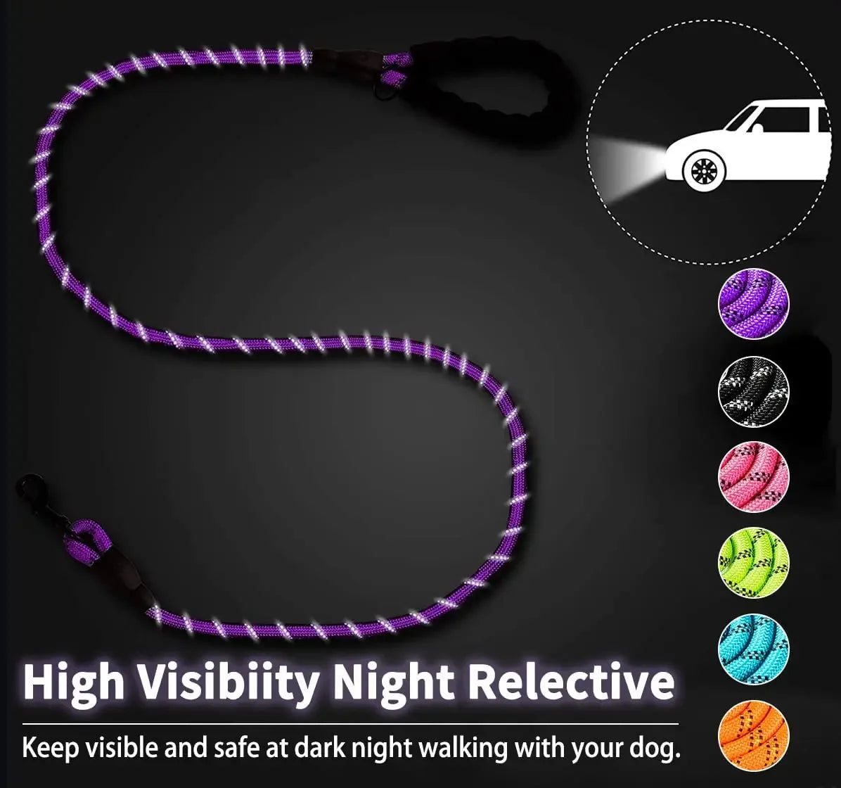 Heavy Duty Reflective Dog Leash Strong Training Lead