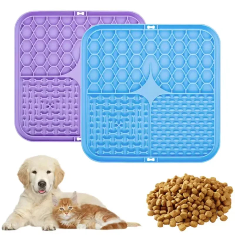 Silicone Lick Mat for Dogs & Cats – Slow Feeding Suction Cup Mat for Bathing & Anxiety Relief