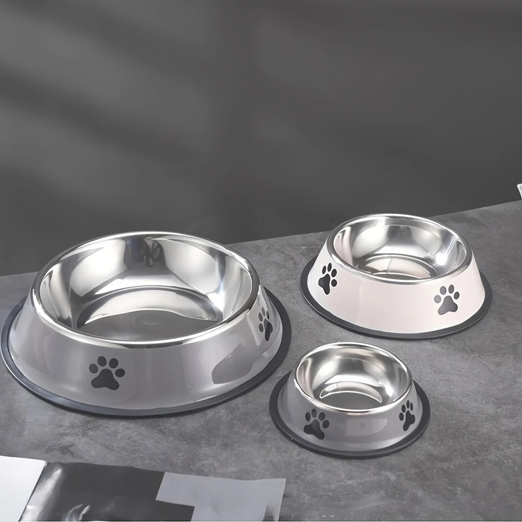 Stainless Steel Dog Bowl – Non-Slip Food & Water Bowl for Dogs & Cats