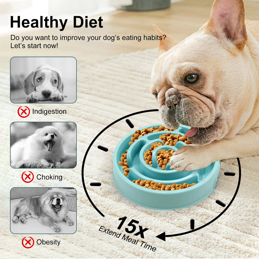 Slow Feeder Pet Bowl – Anti-Choking Non-Slip Dog Feeding Dish