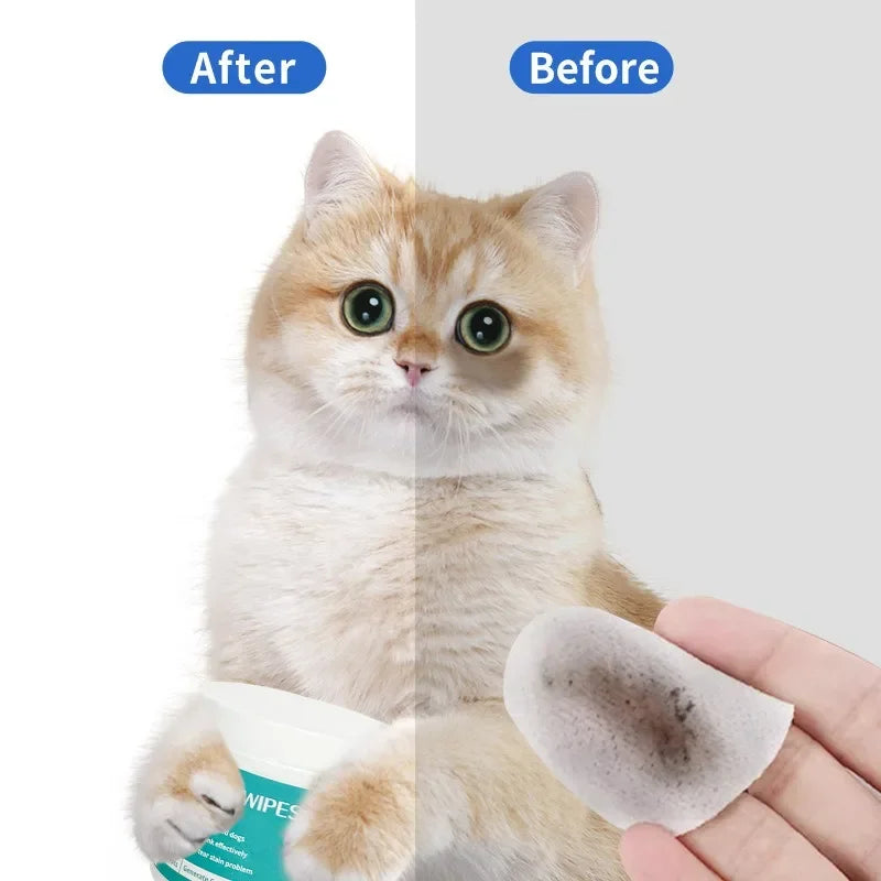 Pet Eye Cleaning Wipes – Tear Stain Remover for Dogs & Cats (100 PCS)