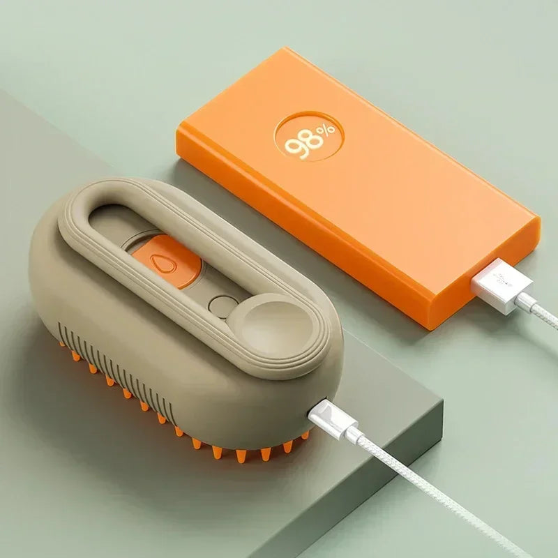 3-in-1 Steam Pet Brush – Self-Cleaning Grooming & Massage Brush for Dogs & Cats