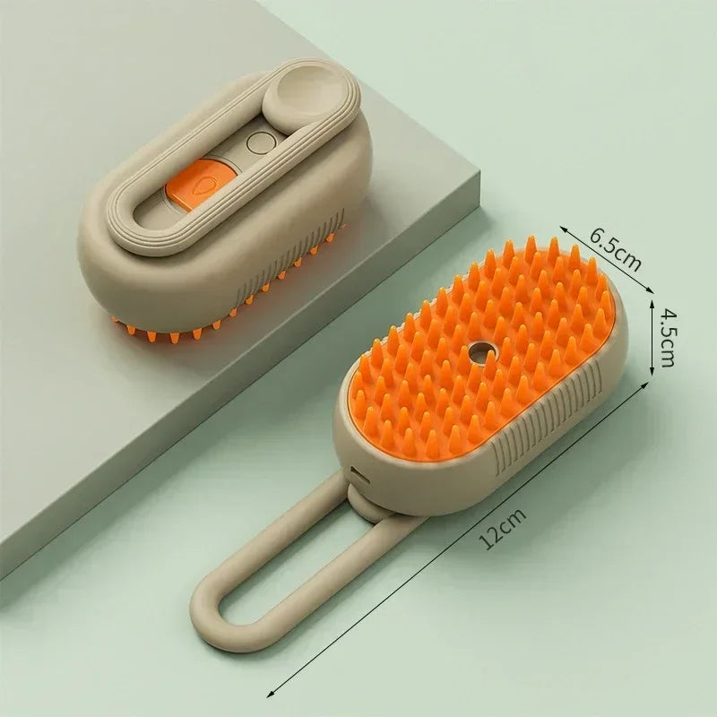 3-in-1 Steam Pet Brush – Self-Cleaning Grooming & Massage Brush for Dogs & Cats
